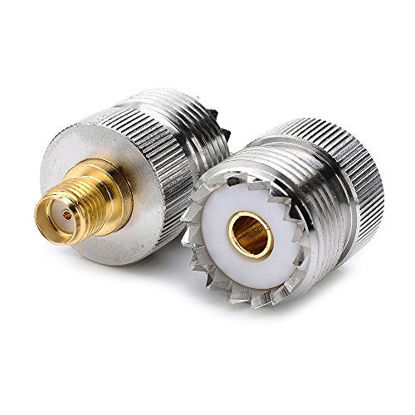 Picture of DHT Electronics 2pcs RF coaxial Coax Adapter SMA Female to UHF Female SO-239 SO239
