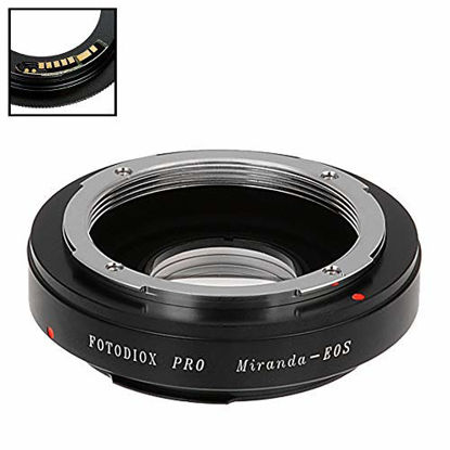 Picture of Fotodiox Pro Lens Mount Adapter Compatible with Miranda (MIR) SLR Lens to Canon EOS (EF, EF-S) Mount D/SLR Camera Body - with Gen10 Focus Confirmation Chip