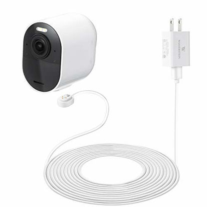 Picture of 25ft/7.6m Weatherproof Outdoor Charging Cable with Quick Charge Adapter compatible with Arlo Ultra/Ultra 2/Pro 3/Pro 4 & Arlo Floodlight (White) (NOT Compatible with Arlo Essential Spotlight)