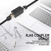 Picture of RJ45 Coupler, in Line Coupler Cat7/Cat6/Cat5e Ethernet Cable Extender Adapter Female to Female (6 Pack Black)