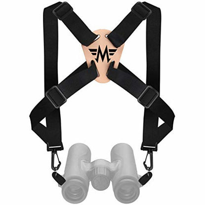 Picture of Binocular Harness Strap, Adjustable Stretchy, Camera Chest Harness with 2 Loop Connectors Cross Shoulder Strap with Quick Release, Fits for Carrying Binocular, Cameras, Rangefinders and More
