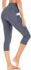 Picture of IUGA High Waisted Yoga Pants for Women with Pockets Capri Leggings for Women Workout Leggings for Women Yoga Capris (Gray, XS)