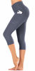 Picture of IUGA High Waisted Yoga Pants for Women with Pockets Capri Leggings for Women Workout Leggings for Women Yoga Capris (Gray, XS)