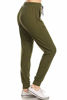 Picture of Leggings Depot JGA128-OLIVE-L Solid Jogger Track Pants w/Pockets, Large