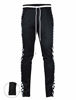 Picture of SCREENSHOTBRAND-P11854 Mens Hip Hop Premium Slim Fit Track Pants - Athletic Jogger Bottom with Side Checker Taping-Black-Large