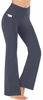 Picture of Heathyoga Women Bootcut High Waist Yoga Pants with Pockets, Gray, X-Small