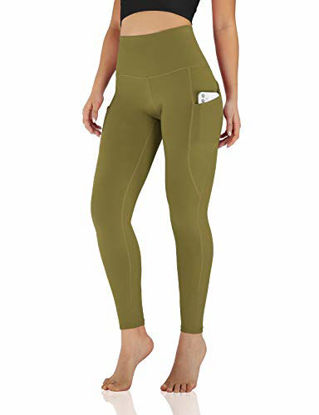 Picture of ODODOS Women's High Waisted Yoga Pants with Pocket, Workout Sports Running Athletic Pants with Pocket, Full-Length, Army, Large