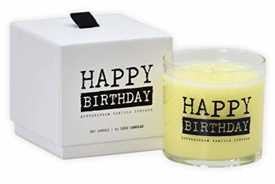 Picture of Lulu Candles | Buttercream Vanilla Cupcake | Happy Birthday | Luxury Scented Soy Jar Candles | Hand Poured in The USA | Highly Scented & Long Lasting | Small- 6 Oz. with Gift Box