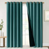 Picture of NICETOWN Complete 100% Blackout Curtain Set, Thermal Insulated & Energy Efficiency Window Draperies for Guest Room, Full Shading Panels for Shift Worker and Light Sleepers, Sea Teal, 70W x 84L, 2 PCs