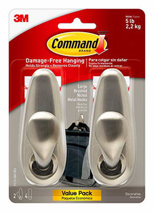 Command Large Wire Hooks, 4 Piece, 8 Strips, Holds up to 5 Pounds, GP069-4NA, Easy to Open Packaging