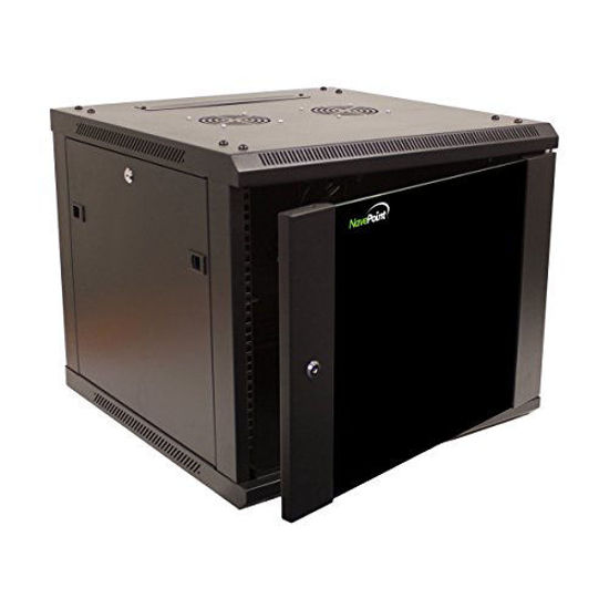 Picture of NavePoint 9U Wall Mount Network Server 19 Inch IT Cabinet Rack Enclosure Glass Door Lock