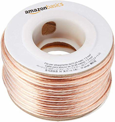Picture of AmazonBasics 16-Gauge Audio Stereo Speaker Wire Cable - 50 Feet