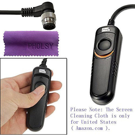 Picture of Pixel Remote Commander Shutter Release Cable DC0 for Nikon Fujifilm Kodak Cameras with Pholsy Screen Cleaning Cloth, Replaces Nikon MC-30A