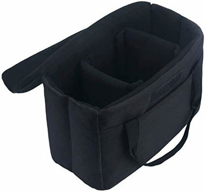 Picture of BOMKEE Camera Lens Padded Insert Liner DSLR SLR Protective Bag Roomy Case Waterproof Foldable Pouch for Camera Lens Accessories Sony Canon Nikon Olympus (Black)