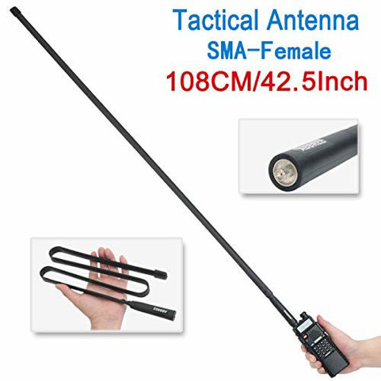 Picture of 42.5-Inch Length ABBREE SMA-Female Dual Band 144/430Mhz Foldable CS Tactical Antenna for Baofeng UV-5R UV-82 BF-F8HP Ham Two Way Radio