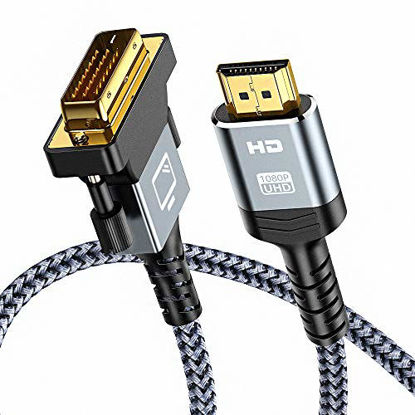 Picture of HDMI to DVI Cable (3 Feet) Bi-Directional Nylon Braid Support 1080P Full DVI-D Male to HDMI Male High Speed Adapter Cable Gold Plated for PS4, PS3 HDMI Male A to DVI-D