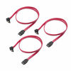 Picture of Cable Matters 3-Pack 90 Degree Right Angle SATA III 6.0 Gbps SATA Cable (SATA 3 Cable) Red - 18 Inches