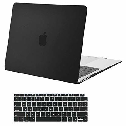 Picture of MOSISO Compatible with MacBook Air 13 inch Case 2020 2019 2018 Release A2337 M1 A2179 A1932 Retina Display with Touch ID, Protective Plastic Hard Shell Case & Keyboard Cover Skin, Black