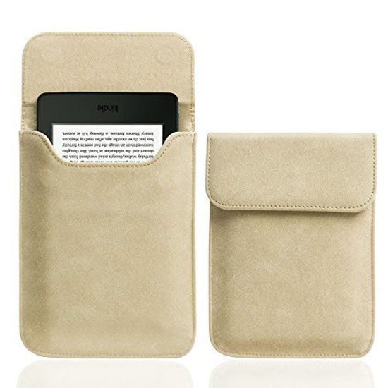 Picture of WALNEW 6 Inch Kindle Sleeve for All-New Kindle 2019/Kindle Paperwhite (Included 2018 Version)/Kindle Voyage/Kindle (8th Gen, 2016)/Kindle 4/5/Kindle Touch Protective Pouch Bag Case Cover, Khaki