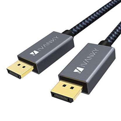 Picture of DisplayPort to DisplayPort Cable 3.3ft, iVANKY 4K DisplayPort 1.2 Cable [4K@60Hz, 2K@165Hz, 2K@144Hz], Nylon Braided High Speed DP Cable, Compatible with PC, Laptop, TV - Grey
