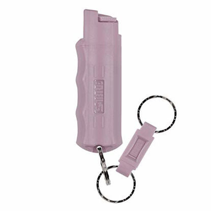 Picture of SABRE RED Pepper Spray Keychain with Quick Release for Easy Access - Max Police Strength OC Spray, Finger Grip for Accurate Aim, 10-Foot (3M) Range, 25 Bursts (5x Other Brands) - Practice SprayOption