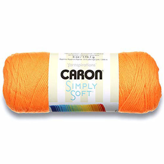 Picture of Caron Simply Soft Solids Yarn, Gauge 4 Medium, 100% Acrylic Neon Orange - Machine Wash & Dry