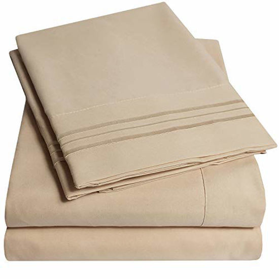 Picture of 1500 Supreme Collection Extra Soft Twin XL Sheets Set, Taupe - Luxury Bed Sheets Set with Deep Pocket Wrinkle Free Hypoallergenic Bedding, Over 40 Colors, Twin XL Size, Taupe