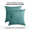 Picture of MIULEE Pack of 2 Velvet Pillow Covers Decorative Square Pillowcase Soft Solid Light Green Cushion Case for Sofa Bedroom Car 22 x 22 Inch 55 x 55 cm