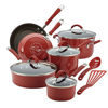Picture of Rachael Ray Cucina Nonstick Cookware Pots and Pans Set, 12 Piece, Cranberry Red
