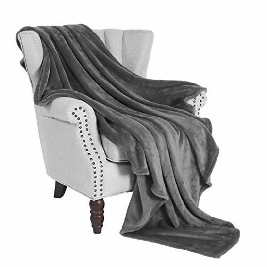 Picture of Exclusivo Mezcla Soft Flannel Fleece Velvet Plush Throw Blanket - 50" x 60" (Grey)