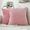 Picture of MIULEE Pack of 2 Decorative Velvet Pillow Covers Soft Square Throw Pillow Covers Solid Cushion Covers Bright Pink Pillow Cases for Sofa Bedroom Car 20 x 20 Inch 50 x 50 cm