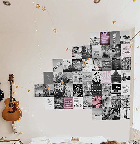 Getuscart Black White Wall Collage Kit Aesthetic Pictures Bedroom Decor For Teen Girls Wall 7558