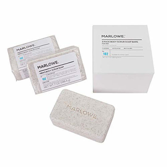 Marlowe. No. 102 Men's Body Scrub Soap 7 oz | Best Exfoliating Bar for Men 