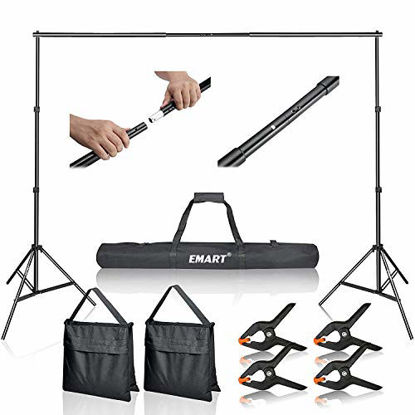 Picture of Emart Photo Video Studio 10Ft Adjustable Background Stand Backdrop Support System Kit with Carry Bag
