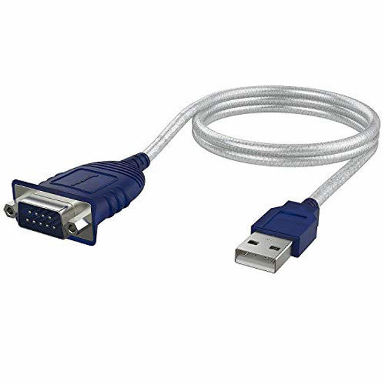 Picture of Sabrent USB 2.0 to Serial (9-Pin) DB-9 RS-232 Converter Cable, Prolific Chipset, - HEXNUTS - , [Windows 10/8.1/8/7/VISTA/XP, Mac OS X 10.6 and Above] 2.5 Feet (CB-DB9P)