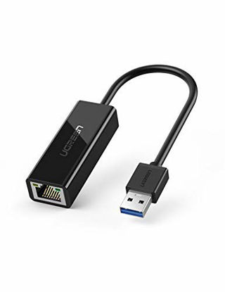 Picture of UGREEN USB Ethernet Adapter USB 3.0 to 10 100 1000 Gigabit Ethernet LAN Network Adapter Ethernet Compatible for Nintendo Switch MacBook Surface Pro Notebook PC Black
