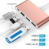 Picture of LENTION 4-in-1 USB-C Hub with Type C, USB 3.0, USB 2.0 Compatible 2020-2016 MacBook Pro 13/15/16, New Mac Air/Surface, ChromeBook, More, Multiport Charging & Connecting Adapter (CB-C13, Rose Gold)