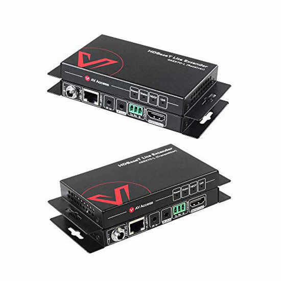 Picture of AV Access HDMI Extender 4K (HDBaseT), 4K@60Hz Over Single Cat5e/6a, 70m/230ft 1080P, 40m/130ft, PoE IR RS232 HDCP2.2, HDR, Dobly Vision, 3D, Dolby Atmos & DTS:X, CEC, Uncompressed Transmission