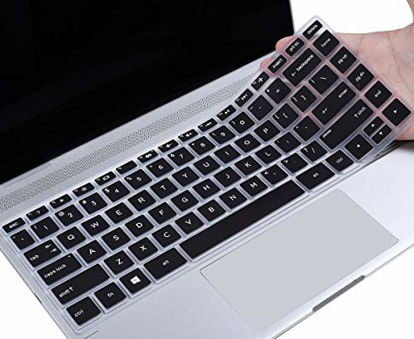 Picture of CaseBuy Keyboard Cover Compatible for 2020 2019 2018 HP 14" Laptop / HP Pavilion X360 14M-BA 14M-CD 14M-DH 14-BF 14-cm 14-CF 14-DF 14-DK 14-DS 14-DQ Series HP 14 inch Laptop Skin Accessories, Black