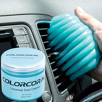 Picture of ColorCoral Cleaning Gel Universal Gel Cleaner for Car Vent Keyboard Auto Cleaning Putty Dashboard Dust Remover Putty Auto Duster Cleaning Kit 160G