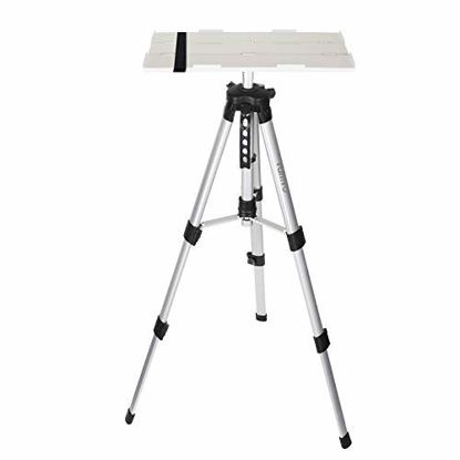 Picture of Vamvo Aluminum Universal Projector Tripod Stand, Adjustable Laptop Stand, Multi-Function Stand, DJ Equipment Holder Mount, Adjustable Height 16'' to 45'' with Tray, Suitable for Home Theater or Stage