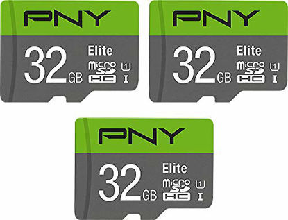 Picture of PNY 32GB Elite Class 10 U1 MicroSDHC Flash Memory Card 3-Pack, 32GB 3-Pack