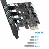 Picture of PCI-E USB C Card 4-Ports(1x USB-C - 3X USB-A) USB 3.0 Expansion Card,Internal Converter for Desktop PC Host Card,Support Windows 10/8/7/XP and MAC OS 10.8.2 Above