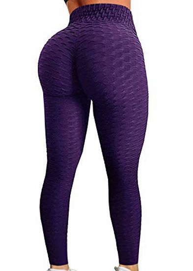 GetUSCart- A AGROSTE Women's High Waist Yoga Pants Tummy Control Workout  Ruched Butt Lifting Stretchy Leggings Textured Booty Tights