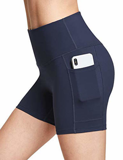 High Waisted Compression Shorts - Navy