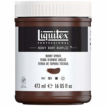 Picture of Liquitex Professional Heavy Body Acrylic Paint, 16-oz Jar, Burnt Umber