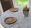 Picture of Covers For The Home Elastic Edged Flannel Backed Vinyl Fitted Table Cover - Multi-Color Geometric Pattern - Large Round - Fits Tables up to 45 - 56 Diameter