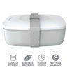 Picture of Bentgo Classic - All-in-One Stackable Bento Lunch Box Container - Sleek and Modern Bento-Style Design Includes 2 Stackable Containers, Built-in Plastic Utensil Set, and Nylon Sealing Strap (Gray)