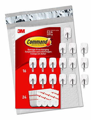 Picture of Command Small Wire Hooks, 16 Hooks, 24 Strips, Organize Damage-Free