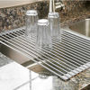 Picture of Surpahs Over The Sink Multipurpose Roll-Up Dish Drying Rack (Warm Gray, Large - 20.5" x 13.1")